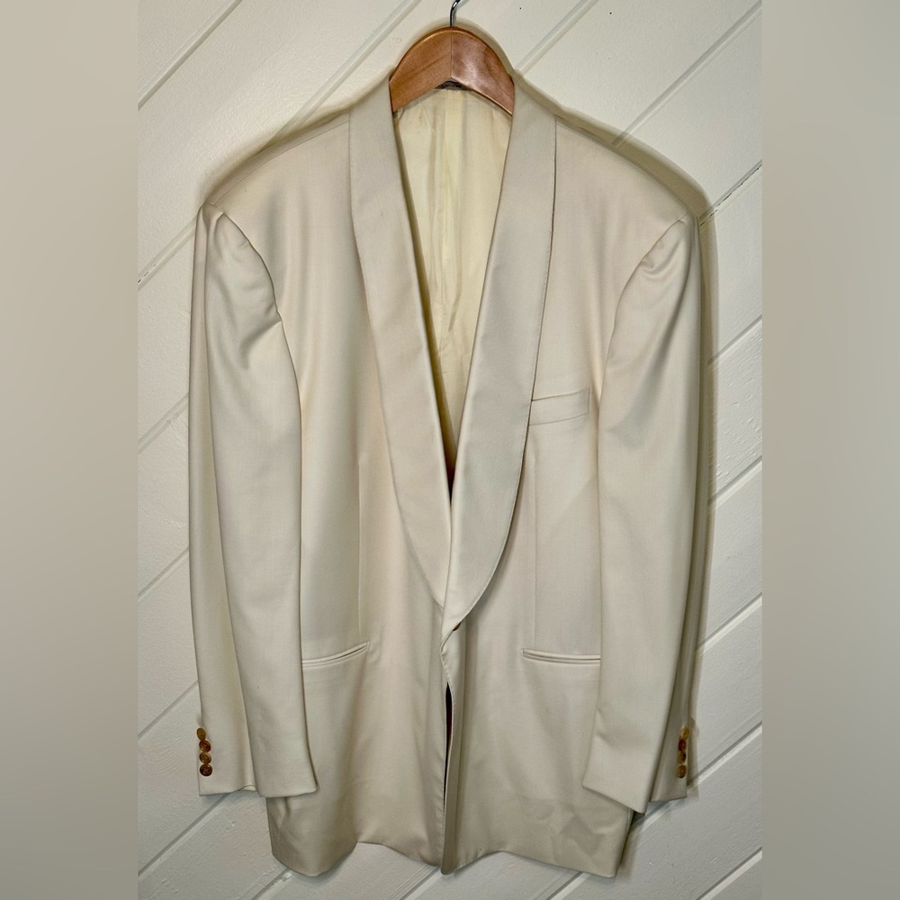 Ermenegildo ZEGNA Trofeo Dinner Jacket in White, Custom Tailored to 56L